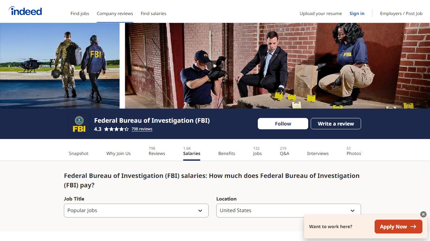 Federal Bureau of Investigation (FBI) salaries: How much does ... - Indeed